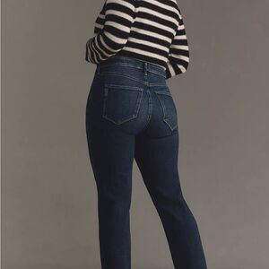 PAIGE The Cindy Raw-Hem High-Rise Straight-Leg Jeans